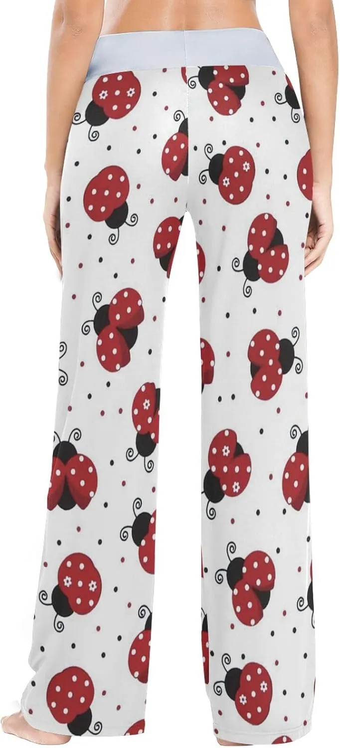 JUDIAN Alpaca Print Women's Pajama Lounge Pants Casual Stretch Pants Wide Leg