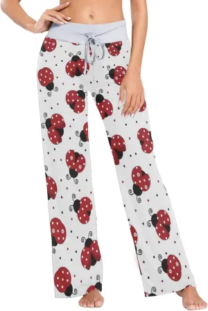 JUDIAN Alpaca Print Women's Pajama Lounge Pants Casual Stretch Pants Wide Leg