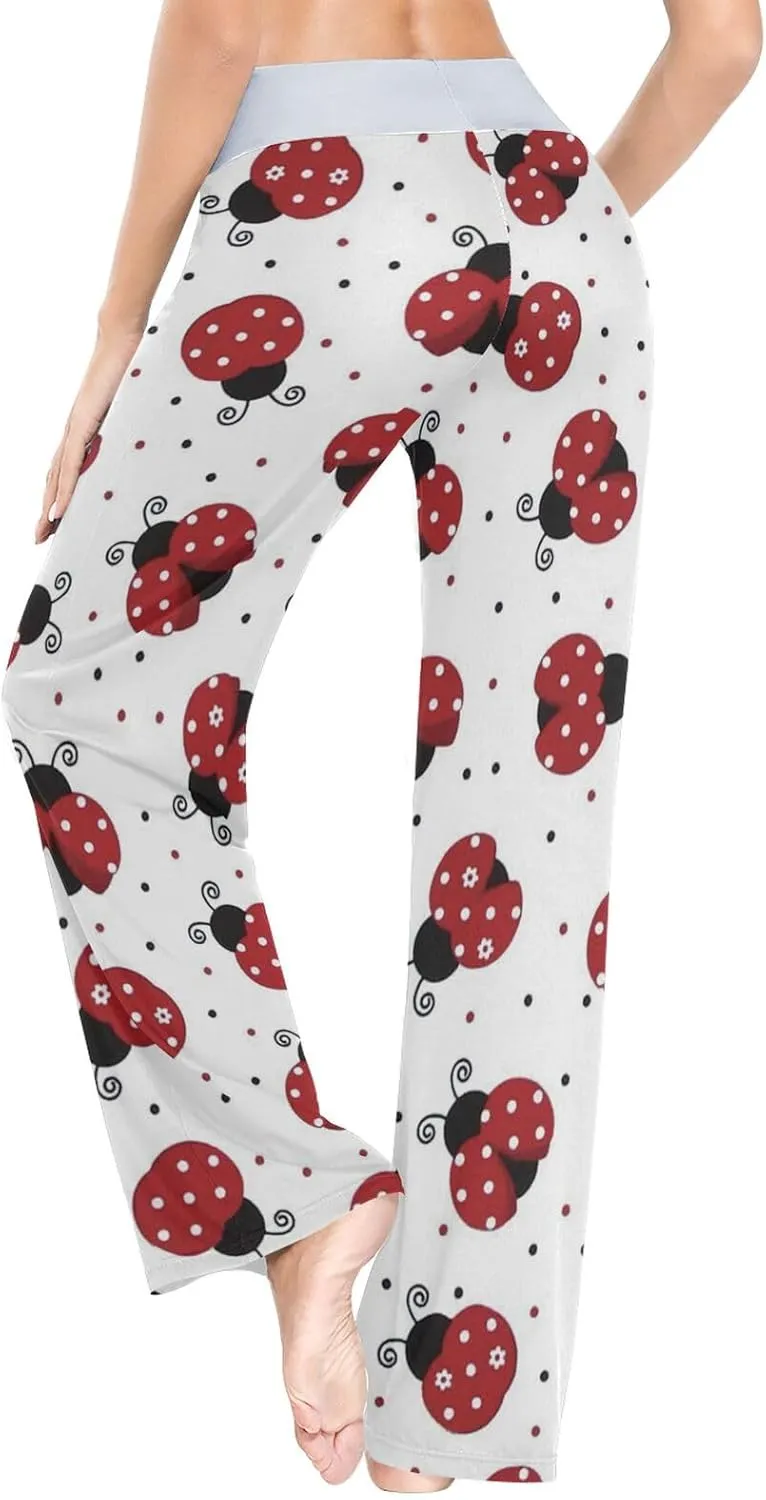 JUDIAN Alpaca Print Women's Pajama Lounge Pants Casual Stretch Pants Wide Leg