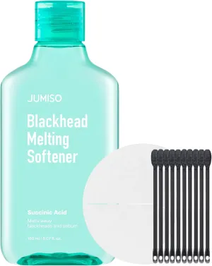 JUMISO Blackhead Melting Softener Cotton Pad Set - Korean Pore Care PHA Exfoliation Witch Hazel Tea Tree Cypress Water Sebum Control Complete Kit, 5.07 fl.oz. 40 Pads 10 Swabs