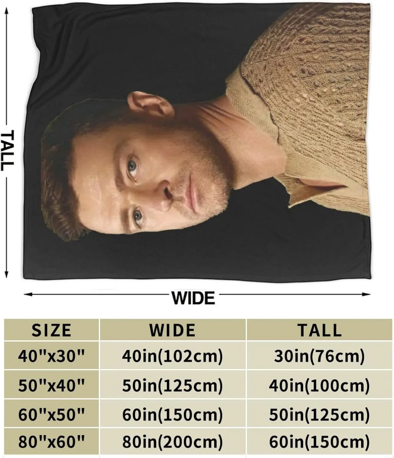 Justin Music Timberlake Blanket Anti-Pilling Flannel Fleece Super Soft Travel Outdoor Fashion Personalized Gift 40""x30"", Black