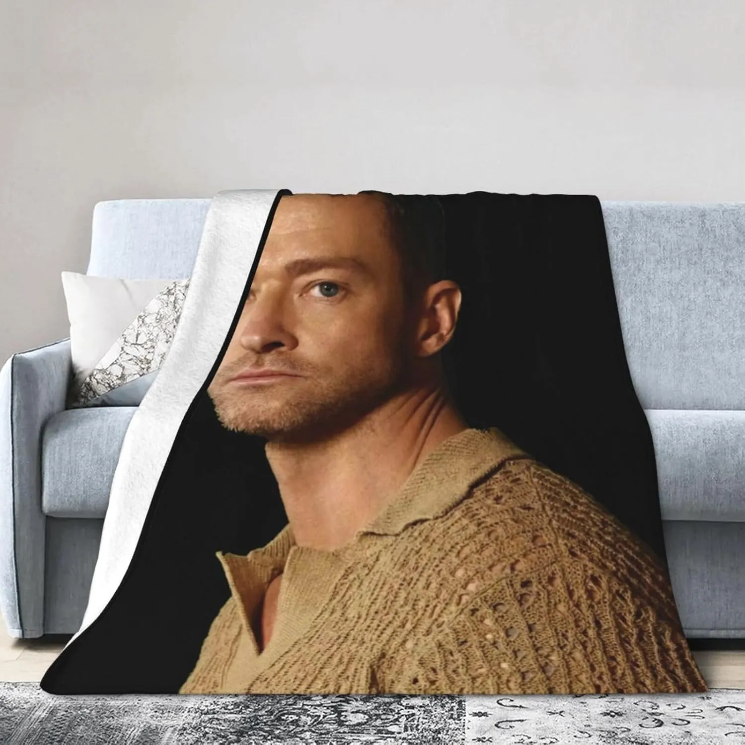 Justin Music Timberlake Blanket Anti-Pilling Flannel Fleece Super Soft Travel Outdoor Fashion Personalized Gift 40""x30"", Black