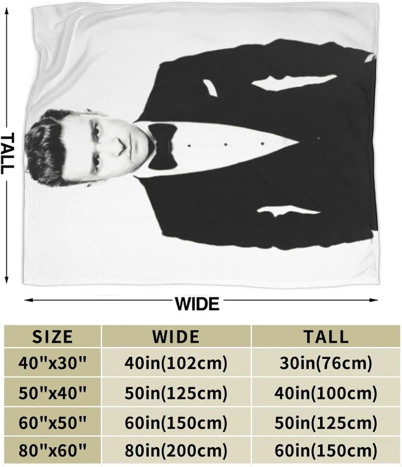 Justin Music Timberlake Blanket Anti-Pilling Flannel Fleece Super Soft Travel Outdoor Fashion Personalized Gift 40""x30"", Black