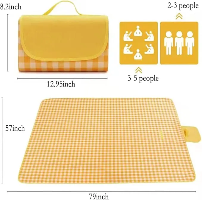 K Y KANGYUN Picnic Blanket | Beach Mat|Picnic Blanket for Indoor and Outdoor, 80" x 57" Sandproof Waterproof Larger Mat for Beach, Travel, Camping, Hiking, Park Grass,Handy Mat Tote, Foldable. …