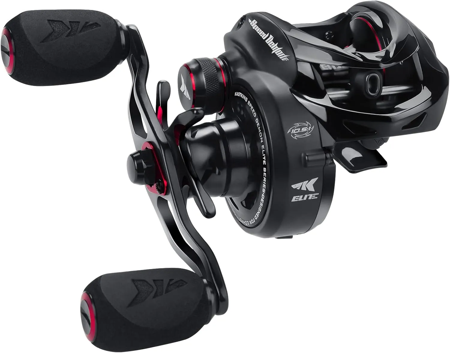 KastKing Speed Demon Elite Fishing Reel, World's Fastest 10.5:1 Gear Ratio/Deadbolt Baitcasting Reel, 10 1 Shielded Stainless Steel BB, CNC Lightweight Aluminum Frame, Available in Skipping Version