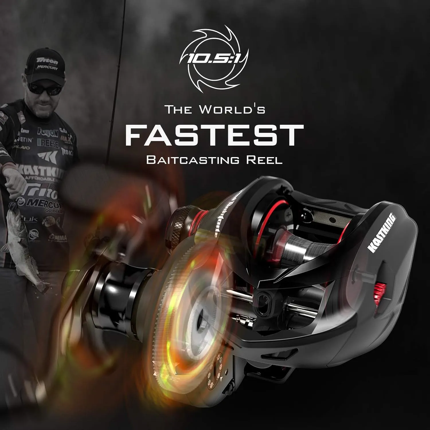 KastKing Speed Demon Elite Fishing Reel, World's Fastest 10.5:1 Gear Ratio/Deadbolt Baitcasting Reel, 10 1 Shielded Stainless Steel BB, CNC Lightweight Aluminum Frame, Available in Skipping Version