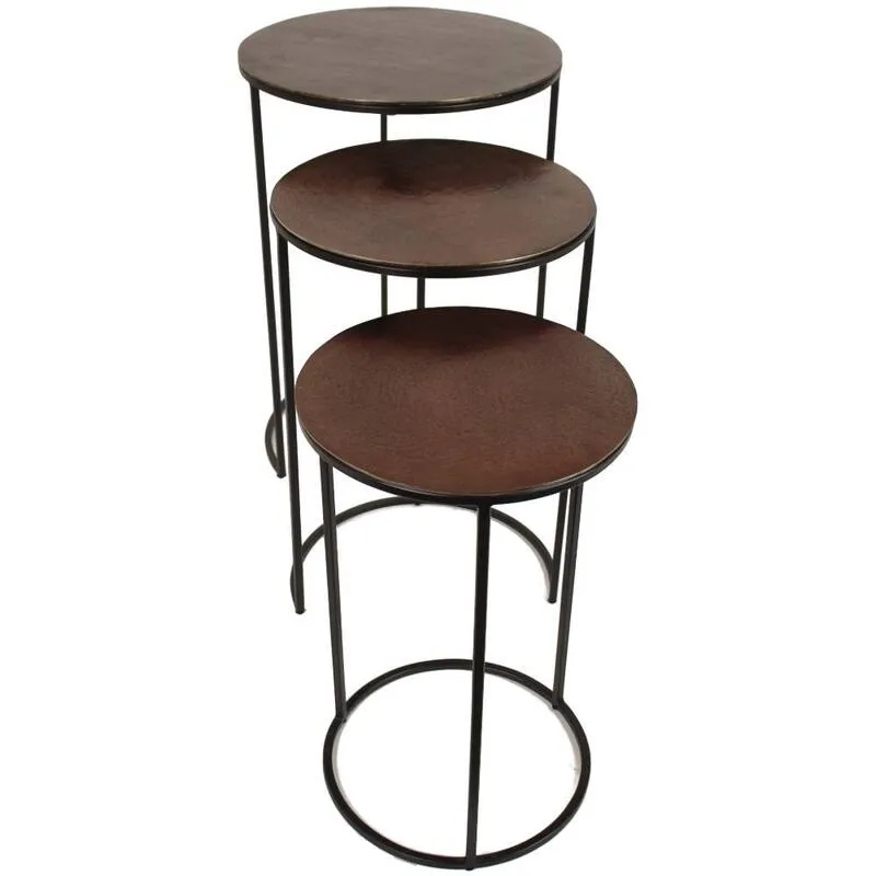 Kersten Table Aluminium Brown Set of 3 Pcs