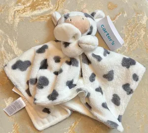 KIDS PREFERRED Carter's Baby Blanket Unisex Loveys for Babies Essentials, Newborn Boys and Girls Security Blankets with Soft Minky Fabric, Snuggle Toy Plush Stuffed Animal - Spotted Cow