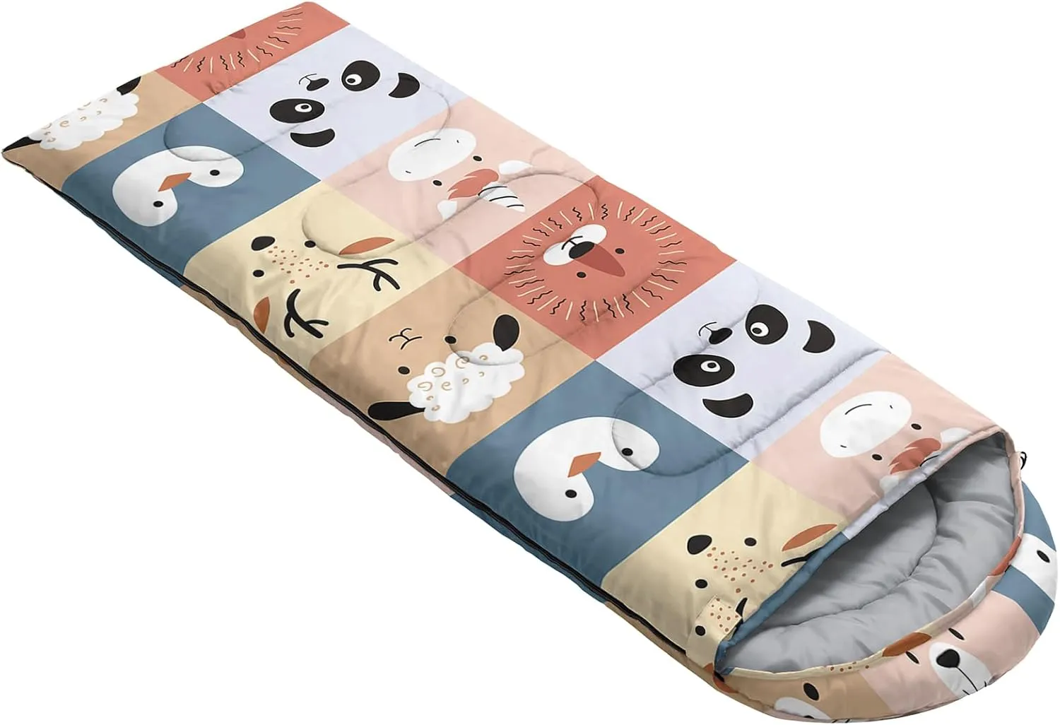 Kids Sleeping Bag for Boys Girls,Blue Ripples Print-Lightweight Warm Portable Outdoor Indoor-Waterproof Cold Weather Resistant Sleeping Bag for Camping Hiking