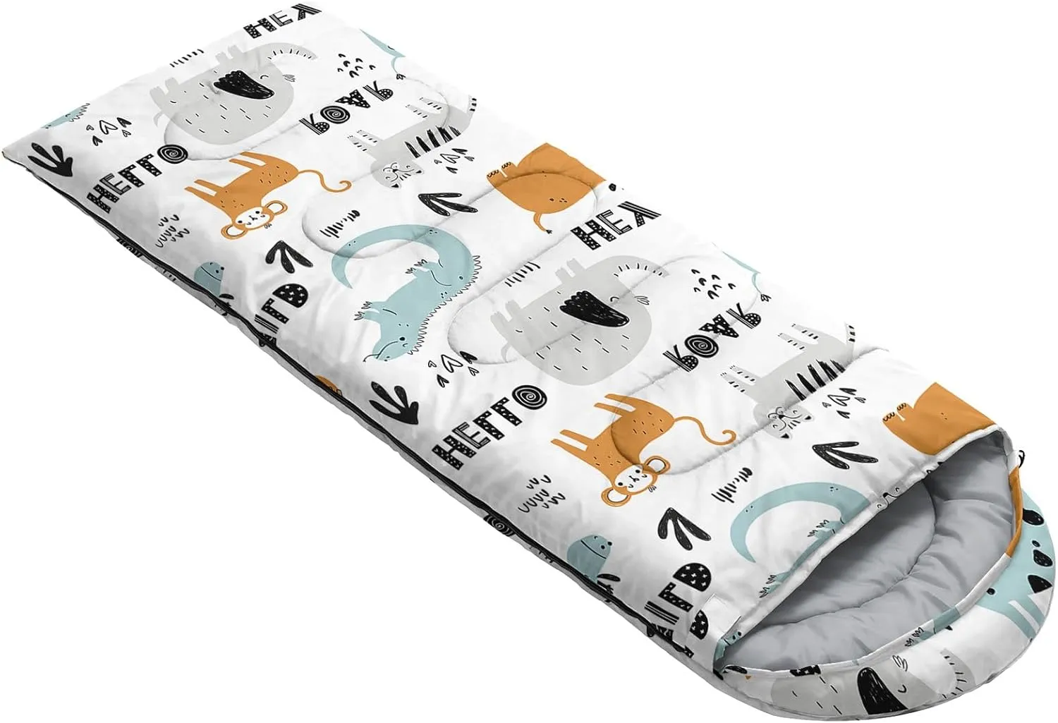 Kids Sleeping Bag for Boys Girls,Cute Puppy Print-Lightweight Warm Portable Outdoor Indoor-Waterproof Cold Weather Resistant Sleeping Bag for Camping Hiking