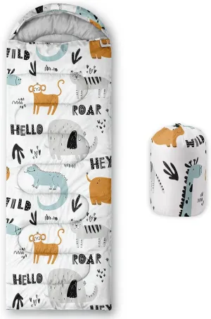 Kids Sleeping Bag for Boys Girls,Cute Puppy Print-Lightweight Warm Portable Outdoor Indoor-Waterproof Cold Weather Resistant Sleeping Bag for Camping Hiking