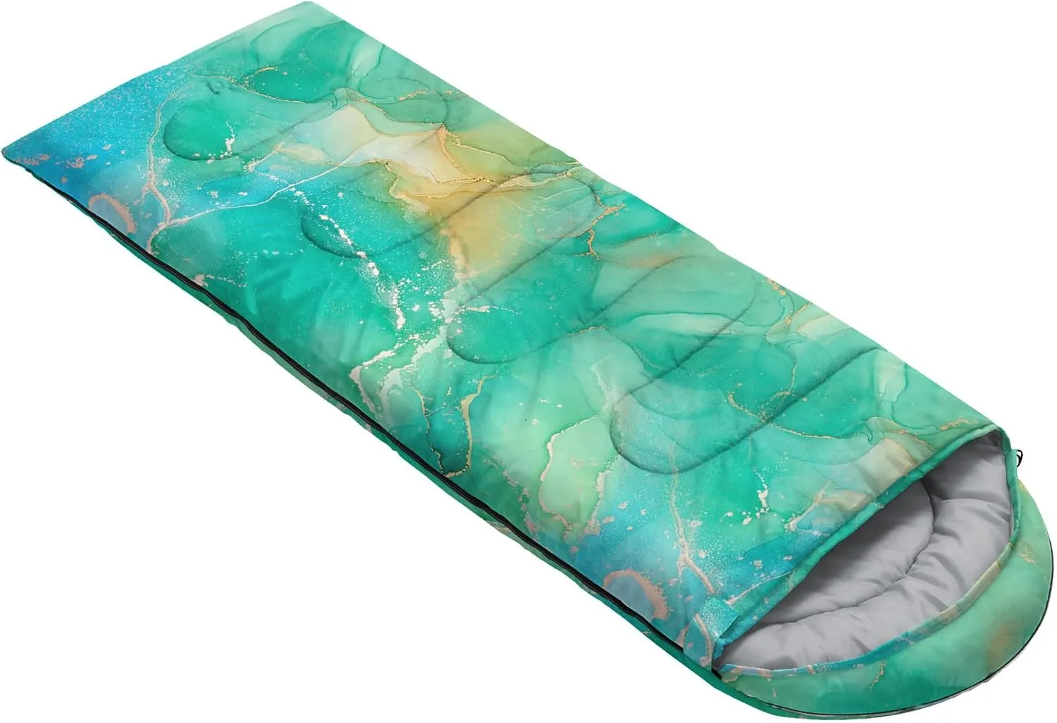 Kids Sleeping Bag for Boys Girls,Rocket Astronaut Moon Print-Lightweight Warm Portable Outdoor Indoor-Waterproof Cold Weather Resistant Sleeping Bag for Camping Hiking