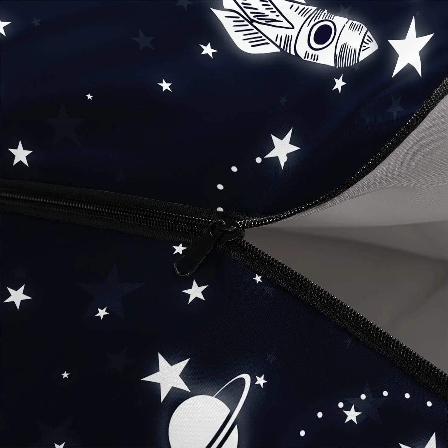 Kids Sleeping Bag for Boys Girls,Rocket Astronaut Moon Print-Lightweight Warm Portable Outdoor Indoor-Waterproof Cold Weather Resistant Sleeping Bag for Camping Hiking