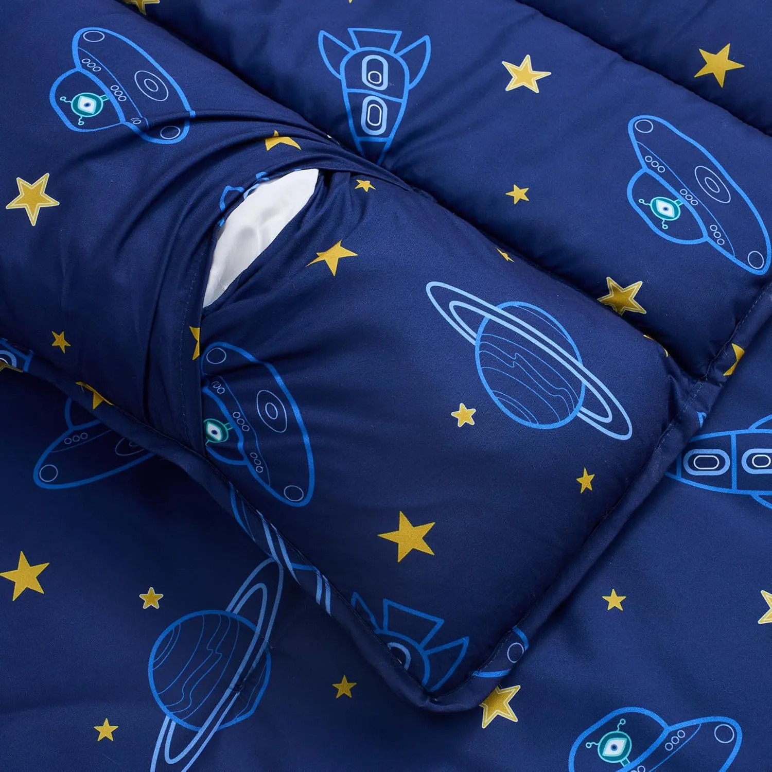 Kids Sleeping Bag Nap Mat with Pillow & Blanket – 3-in-1 Machine Washable Quilted Mat for Toddlers – Portable with Handles – 20" x 50" for Daycare, Preschool, Travel, & Sleepovers