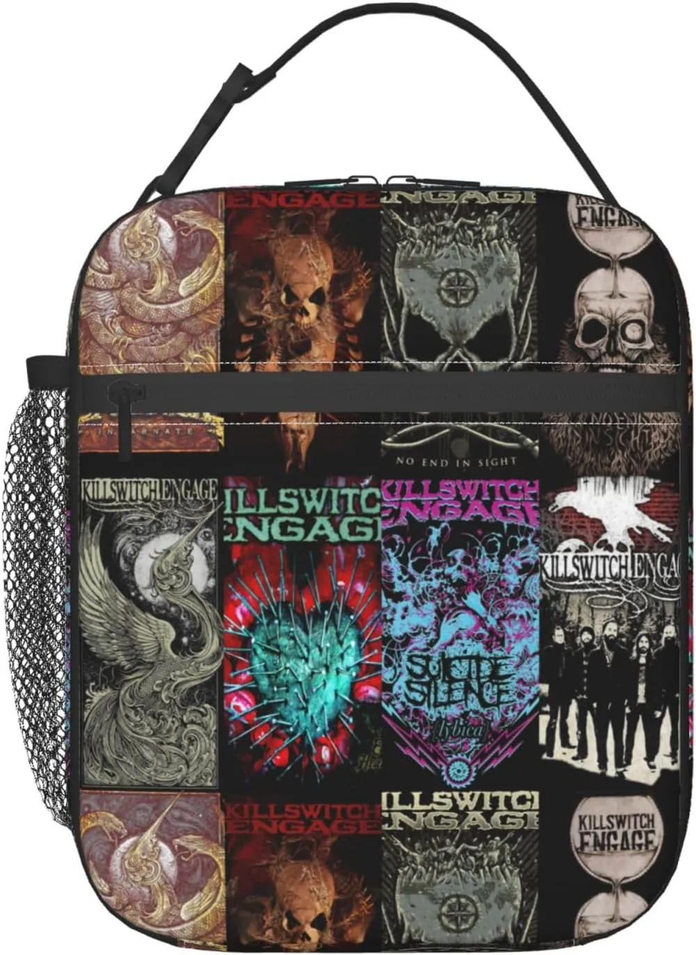 Killswitch Rock Band Engage Insulated Lunch Bag Reusable Lunch Tote Bag Lunch Container Meal Holder with Side Pocket Beautiful Handbag Lunch Zipper Cooler Bag for Beach