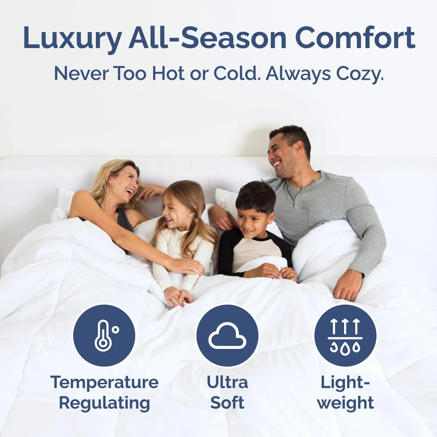 King Size, White Alternative Down Comforter - Warm and Lightweight - Luxury and Breathable Hotel Quality Bedding Set - All Season Fluffy and Cozy Oversized Cooling Microfiber Duvet Insert Comforter