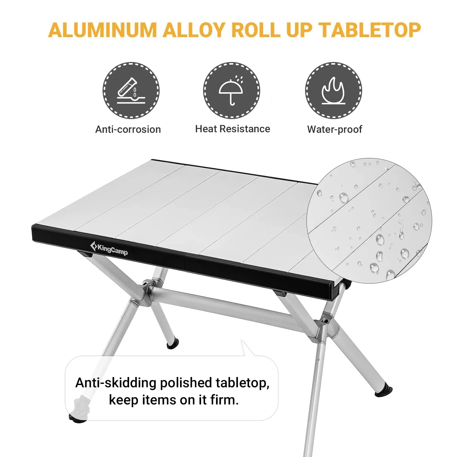 KingCamp DOLOMITE Camp Table Aluminum Roll-Up Table