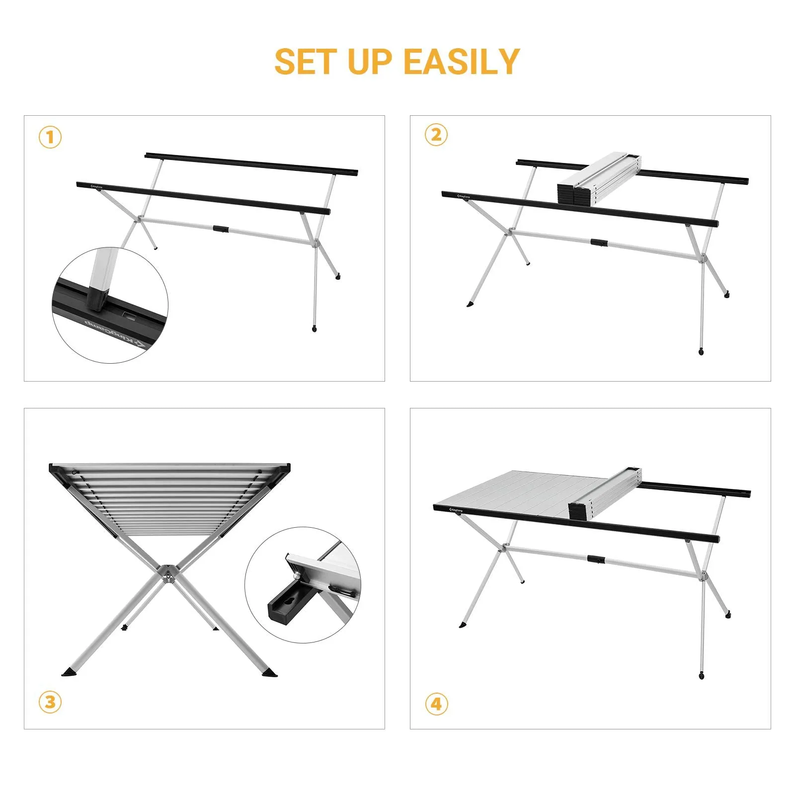 KingCamp DOLOMITE Camp Table Aluminum Roll-Up Table