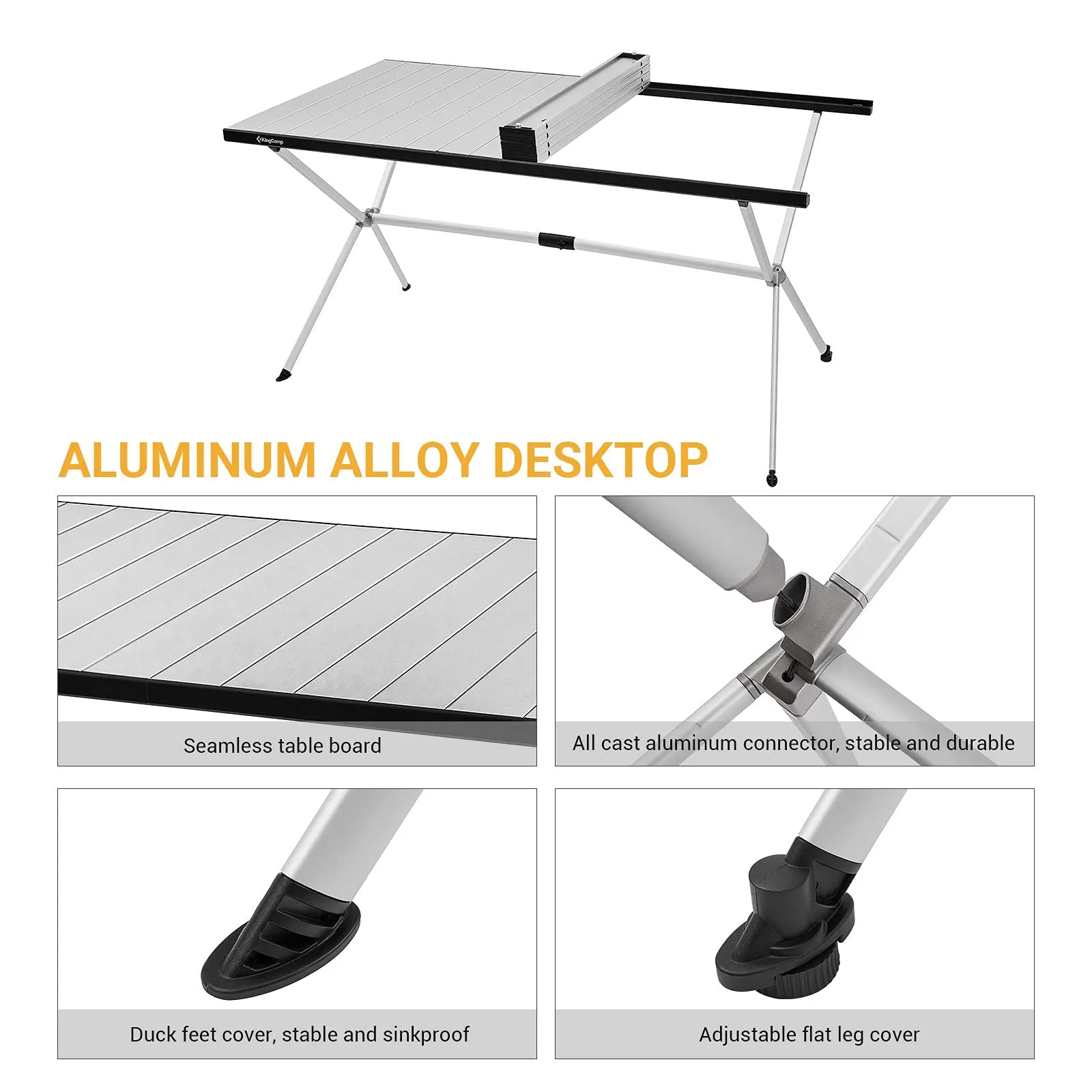 KingCamp DOLOMITE Camp Table Aluminum Roll-Up Table