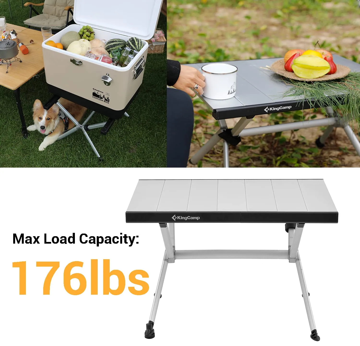 KingCamp DOLOMITE Camp Table Aluminum Roll-Up Table