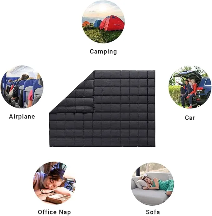 KingCamp Down Camping Blanket - Packable Lightweight Travel Blanket for Stadium, Camping, Backpacking, Compact & Water Resistant & Warm Airplane Quilt