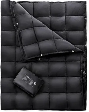 KingCamp Down Camping Blanket - Packable Lightweight Travel Blanket for Stadium, Camping, Backpacking, Compact & Water Resistant & Warm Airplane Quilt