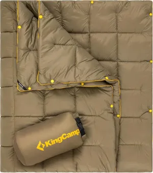 KingCamp Lightweight Camping Blanket - Multifunctional and Warm Quilt with Snap Button, Water Repellent, for Travel, Airplane, Hiking, Picnic