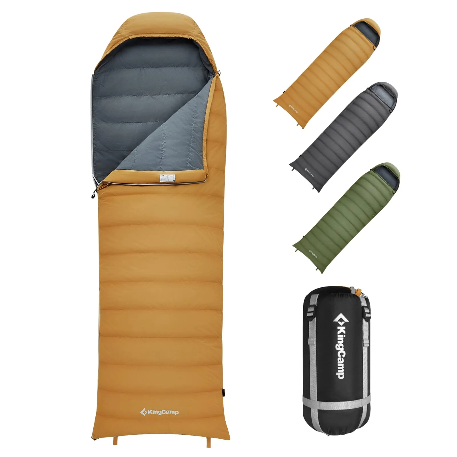 KingCamp Lightweight Down Sleeping Bag-Envelope With Hood