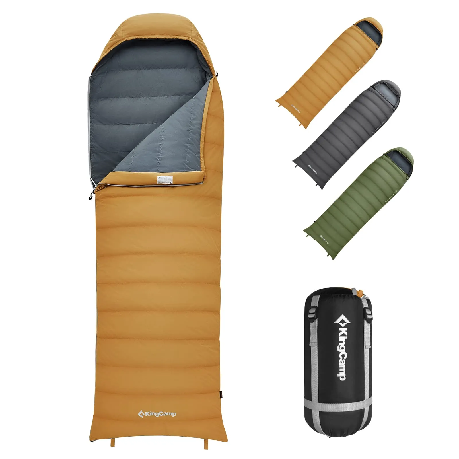 KingCamp Lightweight Down Sleeping Bag-Envelope With Hood