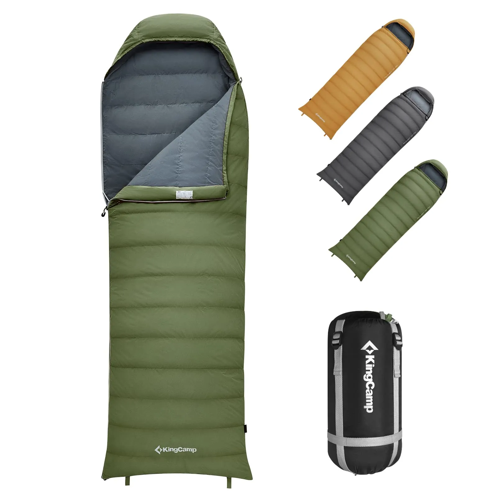 KingCamp Lightweight Down Sleeping Bag-Envelope With Hood