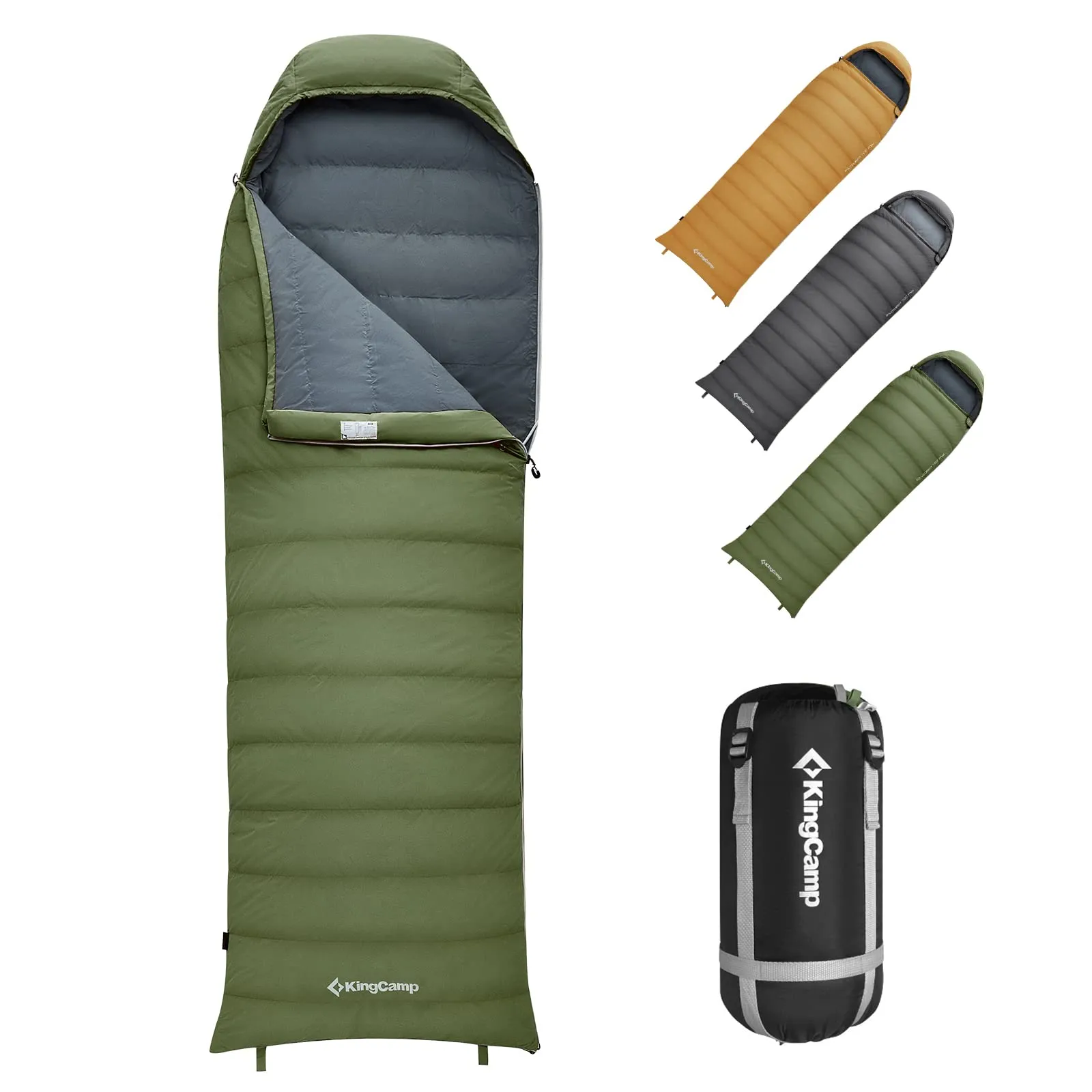 KingCamp Lightweight Down Sleeping Bag-Envelope With Hood