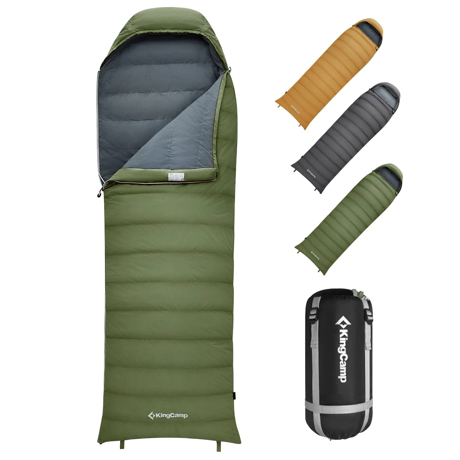 KingCamp Lightweight Down Sleeping Bag-Envelope With Hood