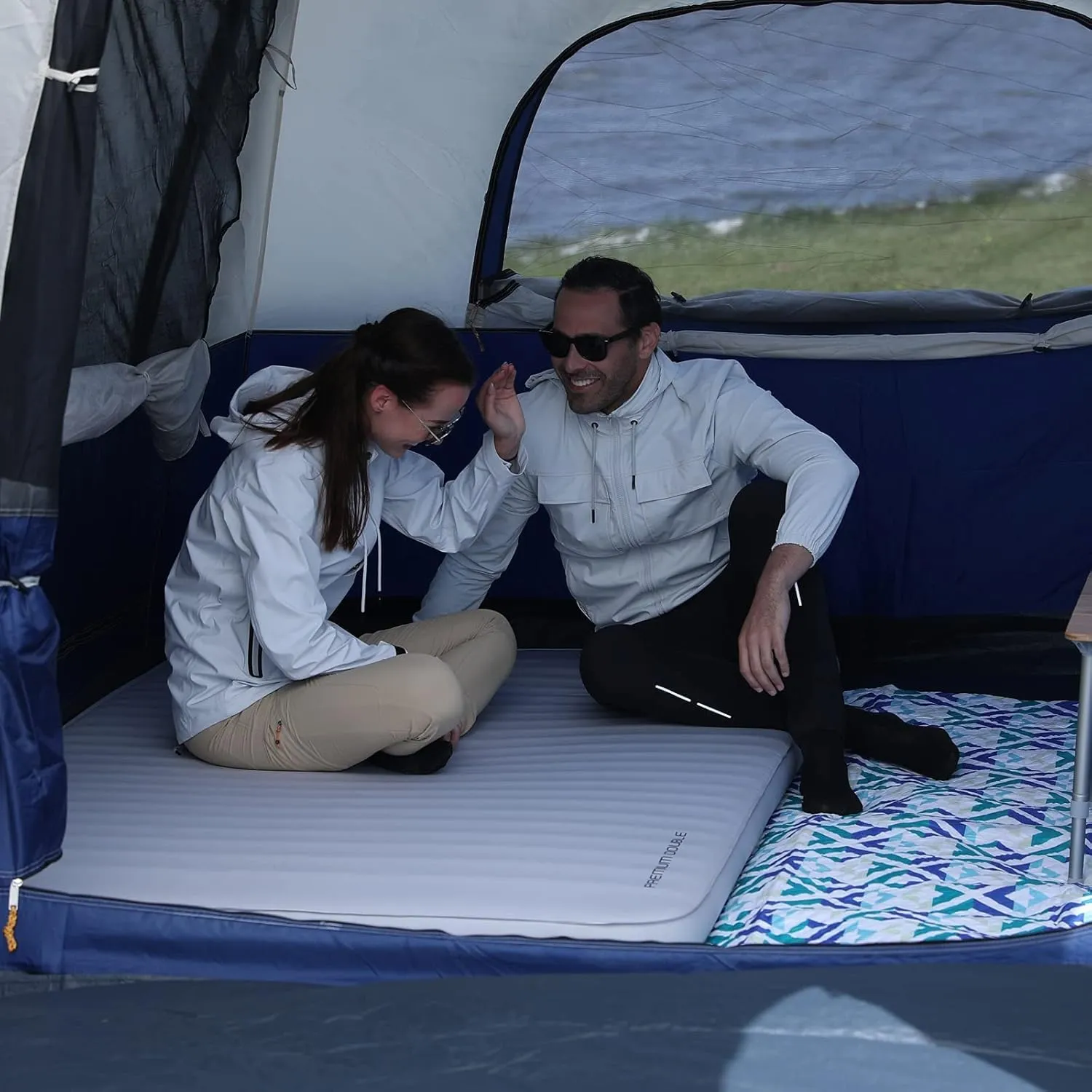 KingCamp Luxury 3D Insulated Double Self Inflating Camping Sleeping Pad, Portable Large Thick Self Inflatable Foam Air Mattress