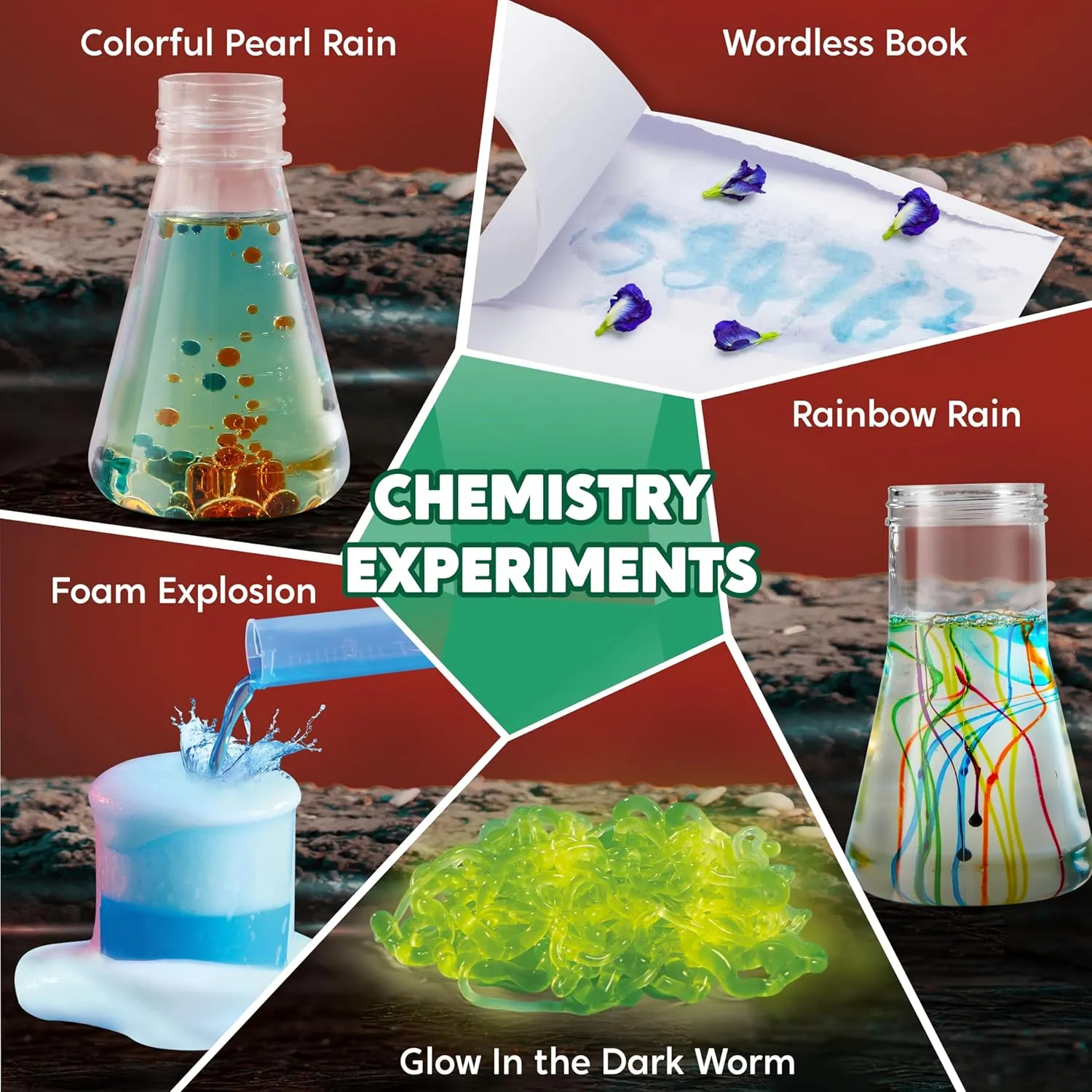 Klever Kits Amazing Science Kits- 85  Experiments Educational Toys, STEM Activities with Erupting Volcano and Growing Crystal Tree for Kids Aged 6 7 8 