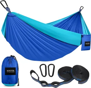Kootek Camping Hammock 500 lbs Capacity, Portable Hammocks with Tree Straps & Attached Carry Bag, Camping Essentials Gear, Perfect for Outside Indoor Hiking Beach Backpack Travel