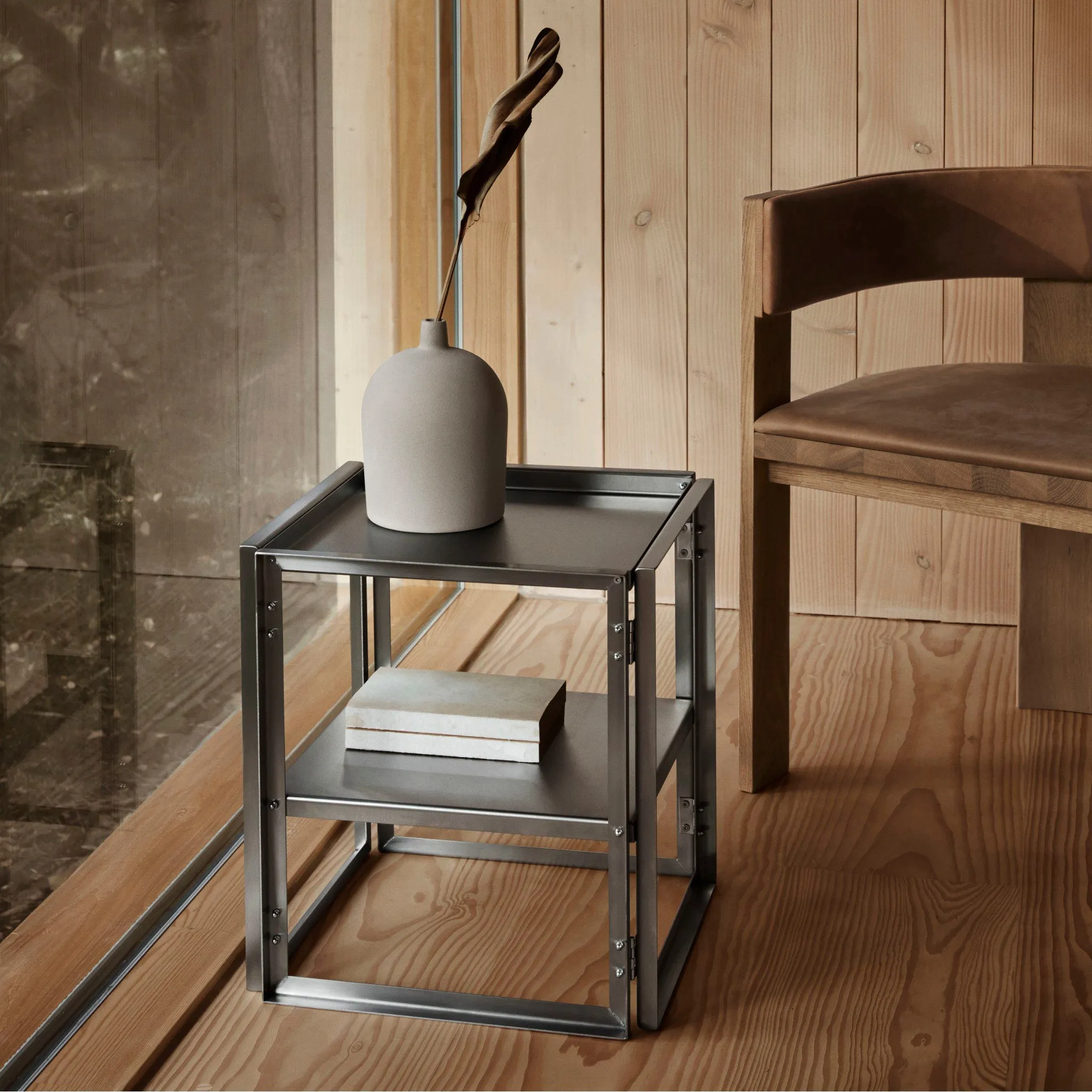 KRISTINA DAM STUDIO Foldable Side Table, Stainless Steel