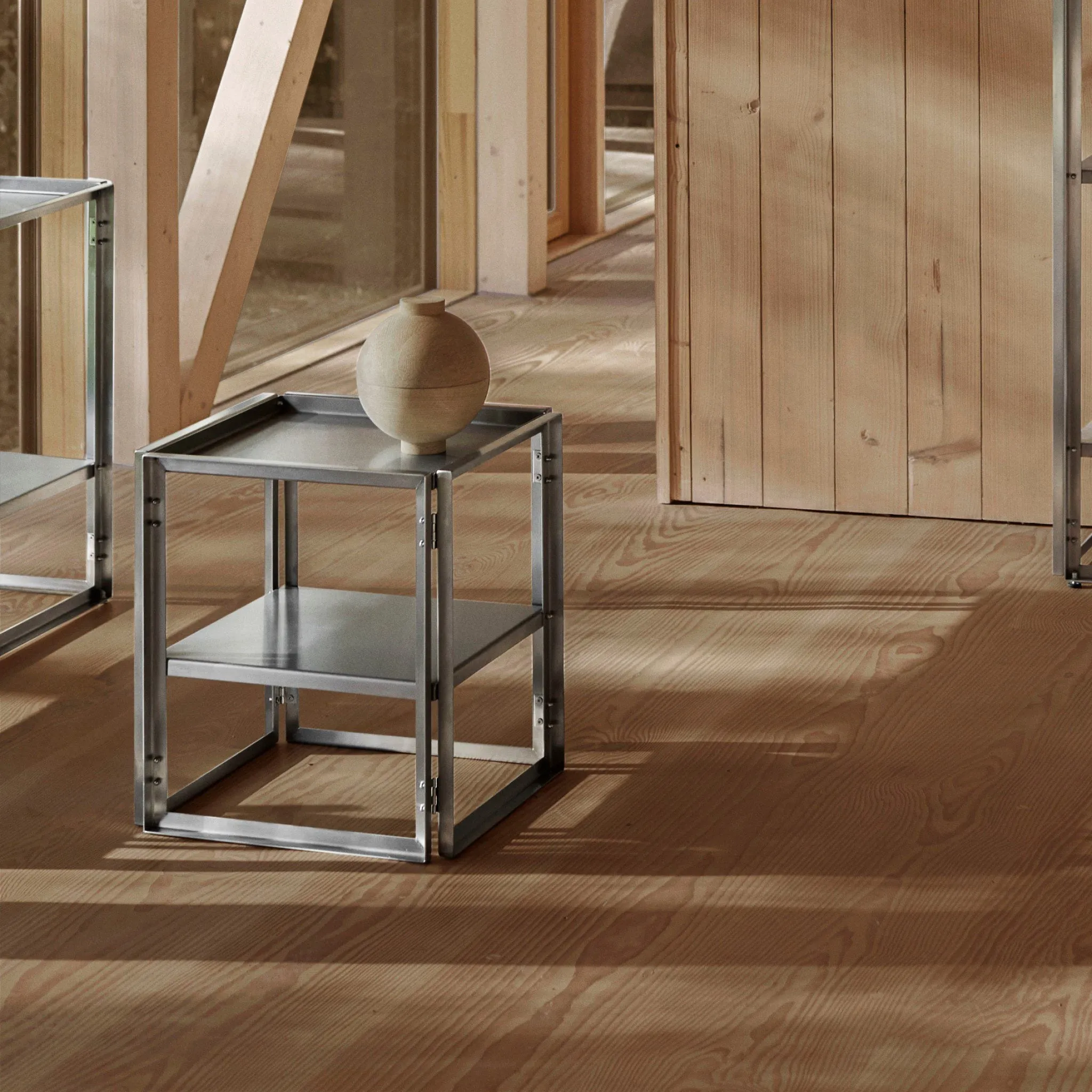 KRISTINA DAM STUDIO Foldable Side Table, Stainless Steel