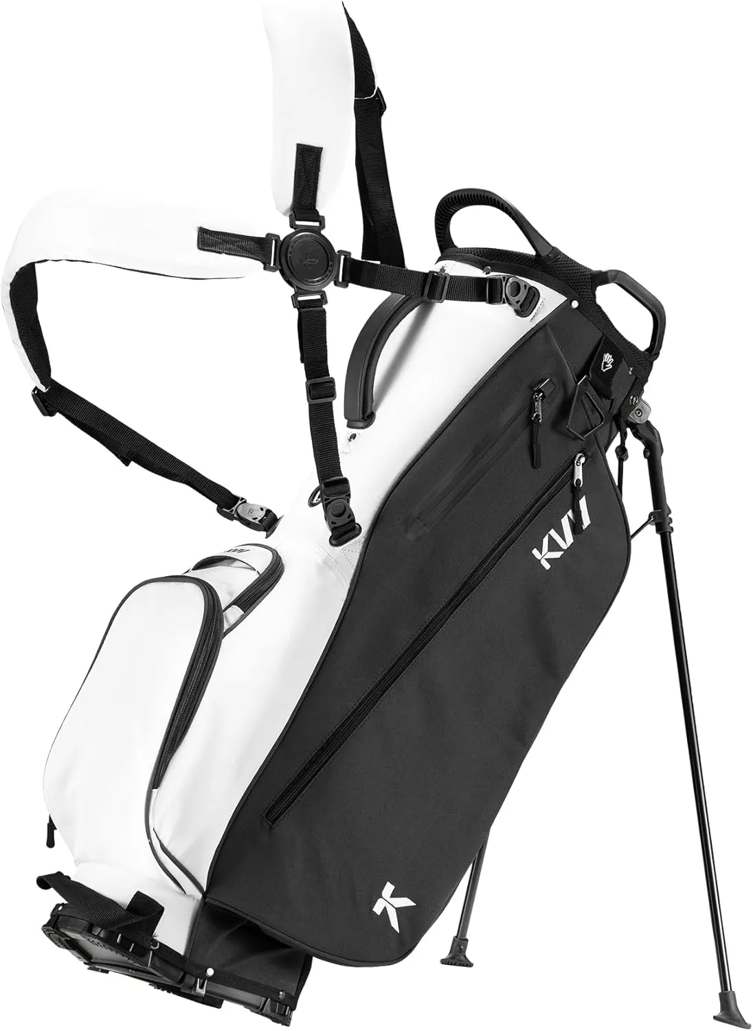 KVV Lightweight Golf Stand Bag with 7 Way Full-Length Dividers, 5 Zippered Pockets, Automatically Adjustable Dual Straps，Elegant Design