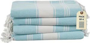 LANE LINEN Oversized Beach Towel - Beach Towels 4 Pack, Pre-Washed Pool Towel, Extra Large Beach Towel, Quick Dry & Sand Free, Lightweight Travel Towel, 39"x71" - Aqua