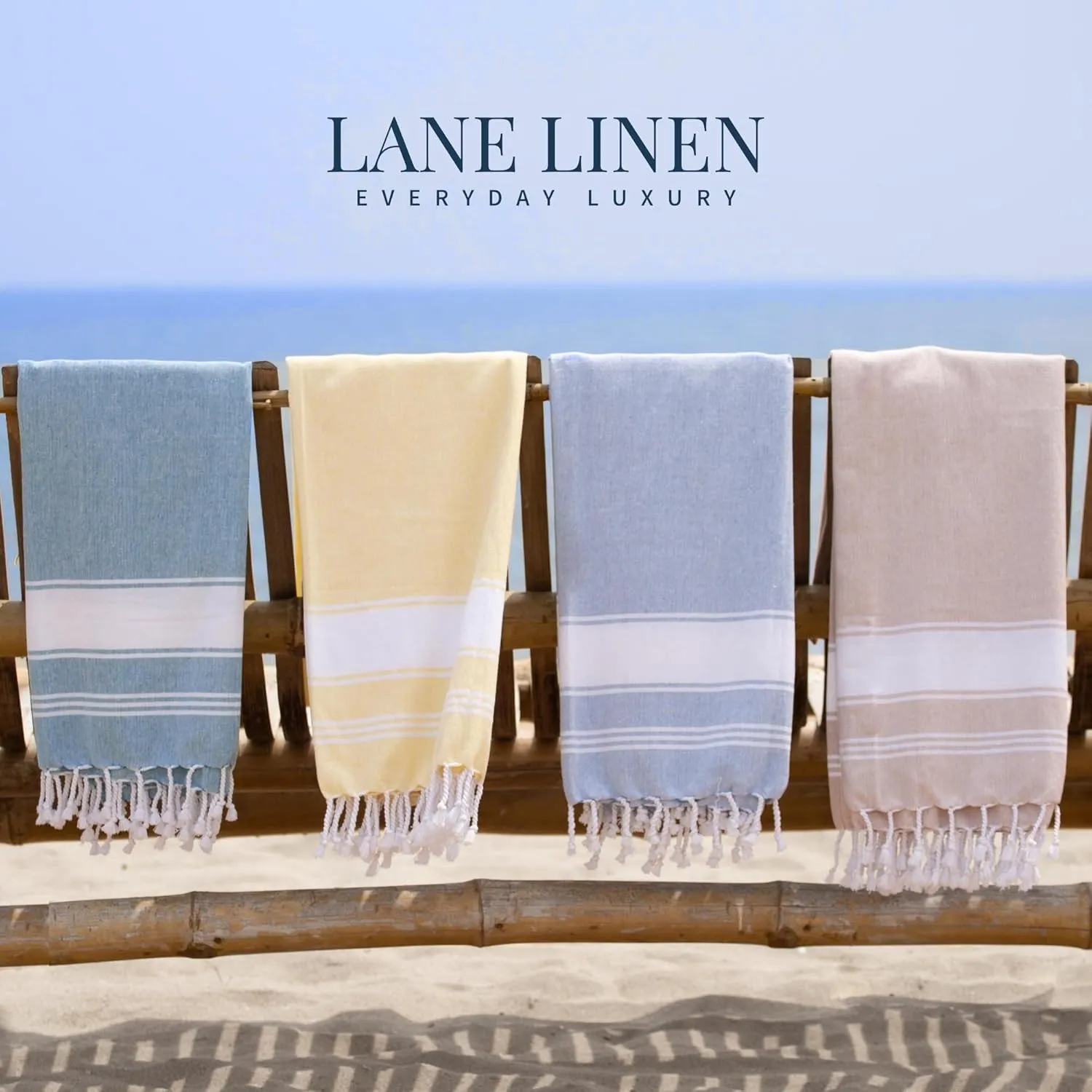 LANE LINEN Oversized Beach Towel - Beach Towels 4 Pack, Pre-Washed Pool Towel, Extra Large Beach Towel, Quick Dry & Sand Free, Lightweight Travel Towel, 39"x71" - Aqua