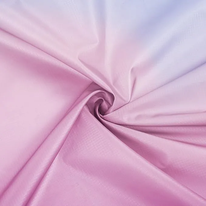 Large Beach Blanket Waterproof Sandproof, Blue Pink Gradient Weighted Polyester Picnic Blanket Windproof w/Stakes and Sand Pockets, Outdoor Camping Beach Mat Sand Free Fits 8 Adult for Travel, Hiking