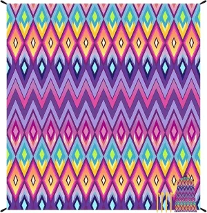 Large Oversized Beach Blanket, Sandproof Waterproof Beach Mat for 4-6 People with 4 Stakes, Polyester Lightweight Picnic Blanket Beach Accessories for Outdoor Travel Camping Hiking