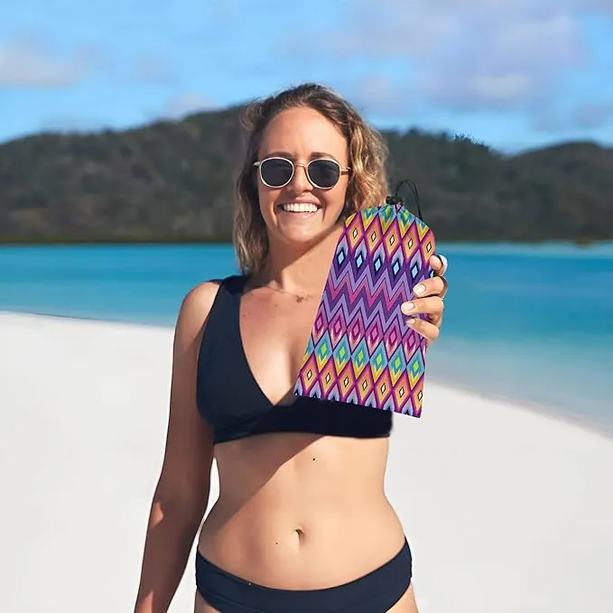 Large Oversized Beach Blanket, Sandproof Waterproof Beach Mat for 4-6 People with 4 Stakes, Polyester Lightweight Picnic Blanket Beach Accessories for Outdoor Travel Camping Hiking