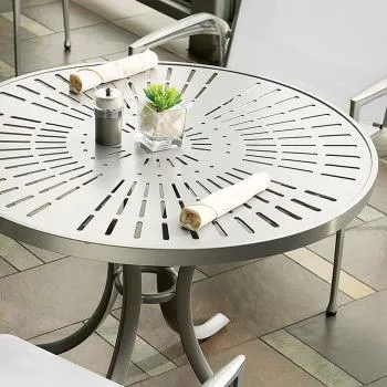 La'Stratta 36" Square KD Pedestal Dining Umbrella Table by Tropitone