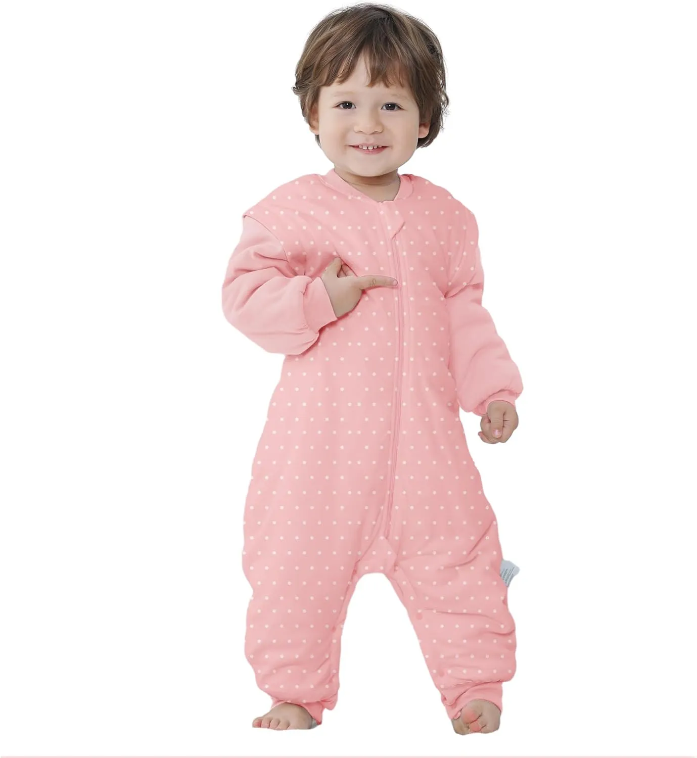 LAT Baby Sleep Bag with Feet Winter, Wearable Blanket, Warm Sack for Toddler Thicken 2.5 TOG-Removable Sleeves