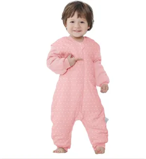 LAT Baby Sleep Bag with Feet Winter, Wearable Blanket, Warm Sack for Toddler Thicken 2.5 TOG-Removable Sleeves