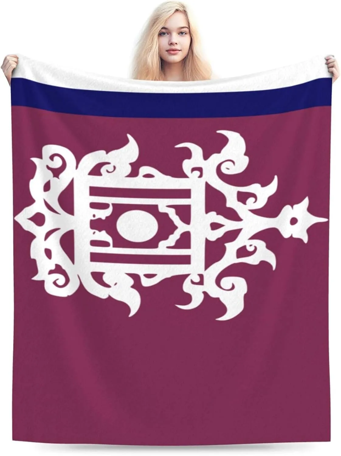 Late 19th Century Flag of Sulu Throw Blanket 50"x40" Soft Cozy Flannel Blanket for Couch Bed