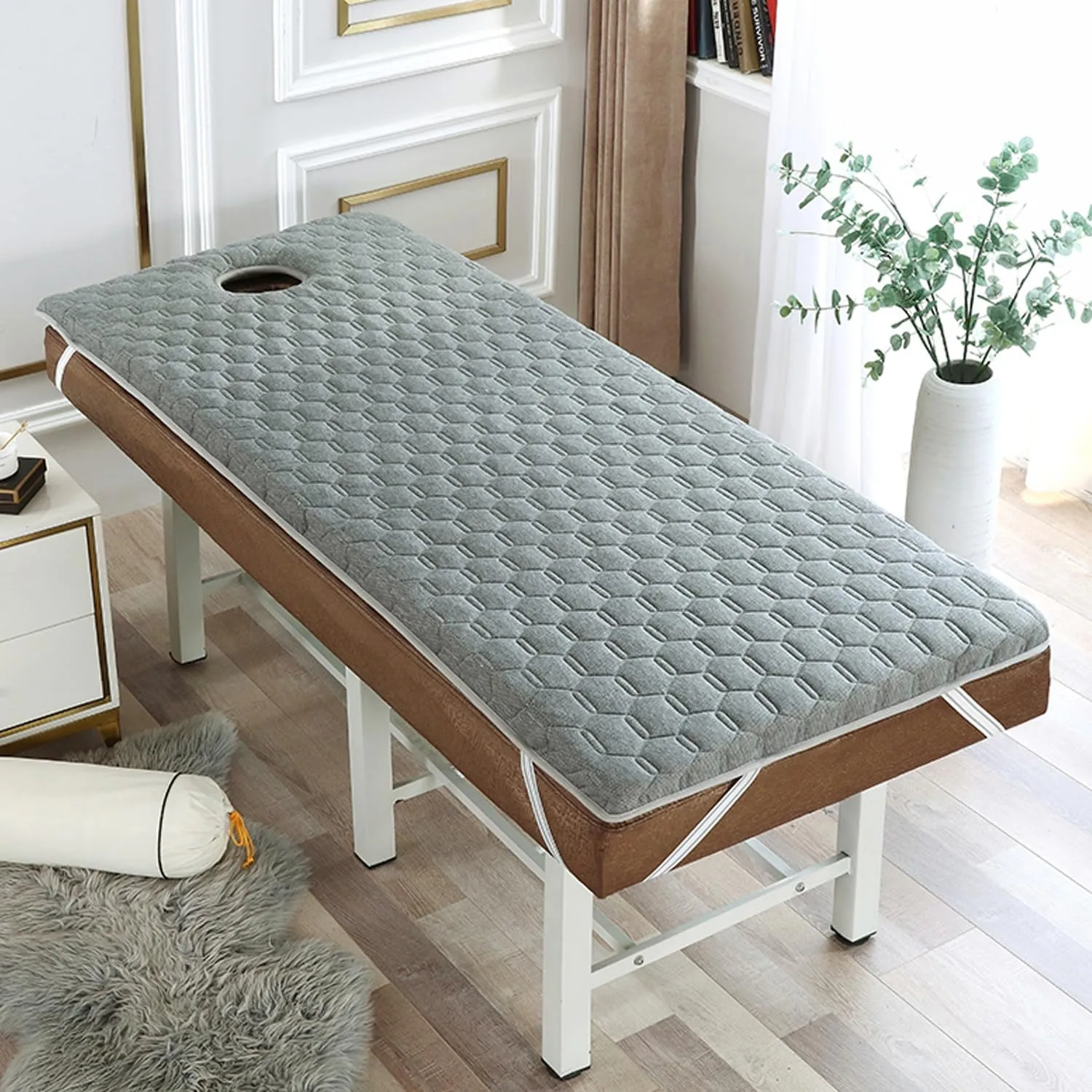Latex Memory Foam Mattress Topper for Massage Table Beauty Salon Lash Bed Topper Spa Bed Cushion with Face Hole Massage Accessories Protective Pad Thicken,C/6cm,180 * 70cm(t)