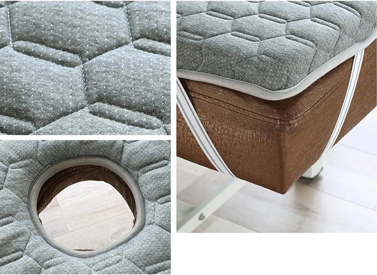 Latex Memory Foam Mattress Topper for Massage Table Beauty Salon Lash Bed Topper Spa Bed Cushion with Face Hole Massage Accessories Protective Pad Thicken,C/6cm,180 * 70cm(t)