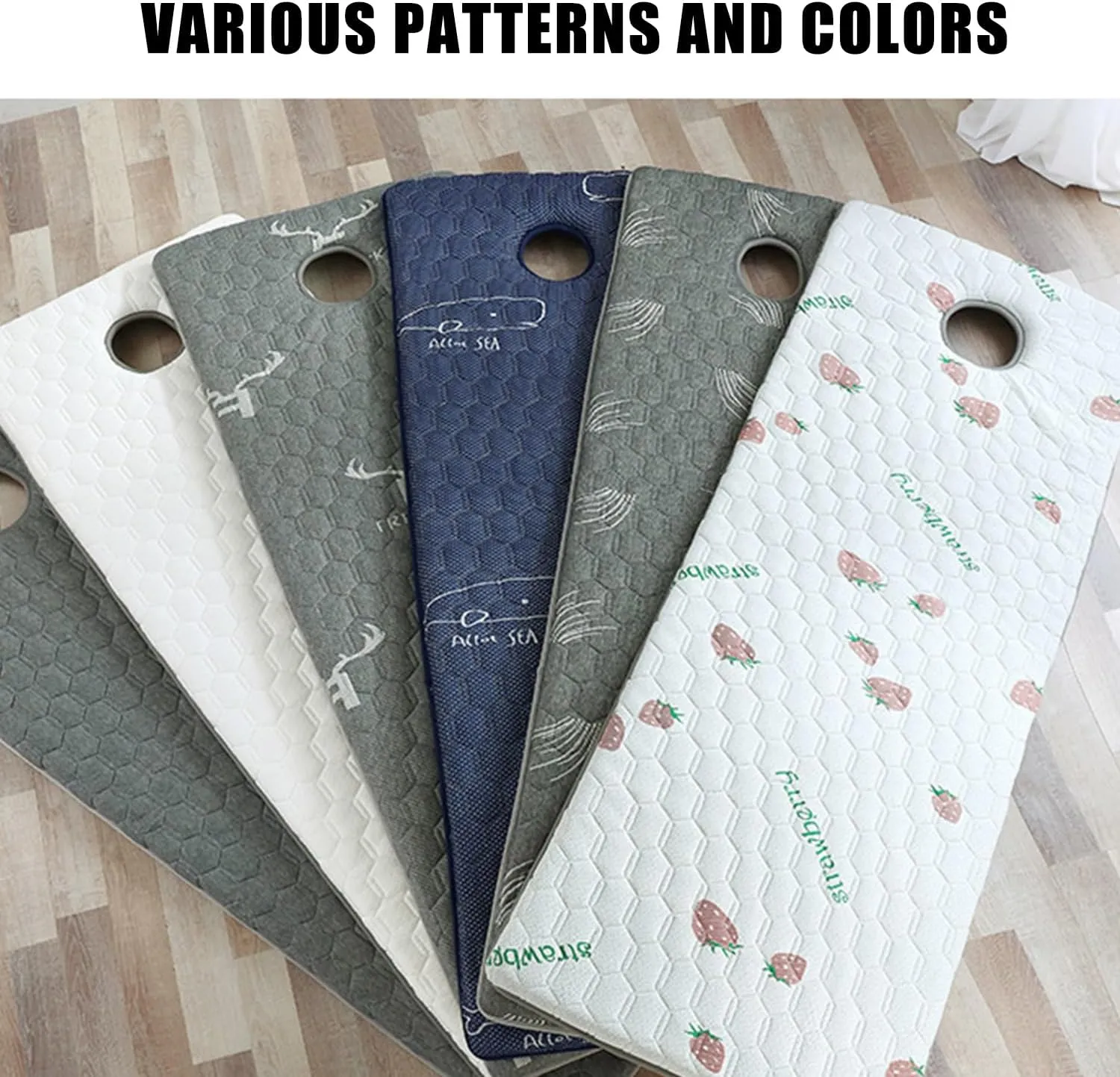 Latex Memory Foam Mattress Topper for Massage Table Beauty Salon Lash Bed Topper Spa Bed Cushion with Face Hole Massage Accessories Protective Pad Thicken,C/6cm,180 * 70cm(t)
